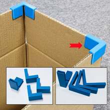 4pcs Printed Carton Corner Right Angle Clips,Corrugated Box Edge Reinforcement Fixing Clamps For Box Reuse & Storage Bucket Making,Autumn Home Decor,Christmas Decor Home - Multicolor - View 4