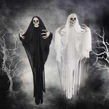 1pc Halloween Large Black And White Scary Hanging Ghost - Multicolor - View 7