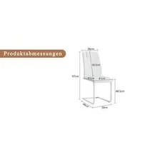White Scandinavian-Style PU Dining Chairs (4-Pack) – Featuring Mesh Backrests, Polished Silver Metal Legs, And Non-Slip Feet. Timeless And Versatile. - White + Silver - View 3
