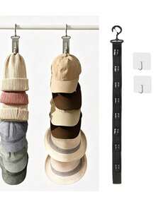 8-Clip Wall Mount Hat Rack, Caps Wall/Door Organizer, Hat Hanger, Hanging Hat Organizer, Helps Save Space & Display Your Cap Collection, For Bedroom, Closet - Multicolor - View 4