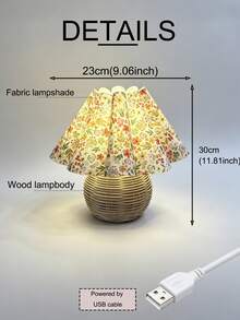 1pc USB Powered Woven Rattan Table Lamp, Ins Vintage Nordic Style Bedside Lamp, Multi-Purpose For Bedroom, Homestay, Restaurant, Camping, Minimalist Warm Light Atmosphere Night Light - Handmade Rattan Table Lamp - View 9