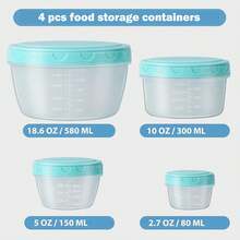 4pcs Transparent Colorful Bento Box, Yogurt Cup, Lunch Box, Salad Bowl, Yogurt Cake Dessert Box, Stackable Food Storage Container Set With Lids, Transparent Plastic With Measurement Scale, Reusable Airtight Storage Box, Refrigerator Fruit Vegetable Snack Storage, Home Kitchen Supplies, For Christmas, Halloween, Valentine's Day, Birthday Party - Multicolor - View 13