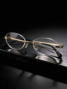 AINII 1pc European & American Retro Style Square Frame Fashion Non-Prescription Glasses, Suitable For Daily Wear, Solid Color - Transparent White - View 3