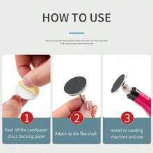 50Pcs Nail Sanding Paper With 1pc Metal Disc Nail Drill Bit 25mm Pedicure Disc Replacement Sanding Discs Bits For Nail Drill Foot Files Electric Remove Calluses And Dead Skin Manicure Pedicure Tool Accessories - Multicolor - View 5