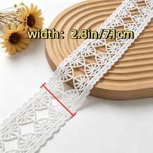 Pita Renda Bordir Retro dengan Rumbai, Lebar 2,8 Inci. Teknik Dekorasi Renda. Cocok untuk Rok Tempat Tidur Bordir DIY, Dekorasi Pesta Pernikahan, Jumpsuit, dan Dekorasi Kerajinan. | Desain Timbul | Barang Dekoratif - Beraneka warna - View 3