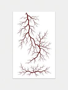 1pc Temporary Tattoo Sticker, Halloween Scary Dark‑Red Blood Vessel Vein Pattern, Realistic Tattoo Design, Suitable For Daily Use, Bachelorette Party Favors, Music Festivals, Game Events, Graduation Gifts, Lasts 3‑5 Days - Red - View 4