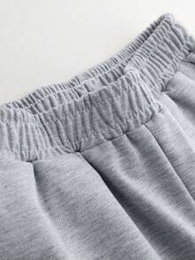 1pc Cute Girls Wide Leg Sweatpants, Climbing Cat & Casual Cat Pattern, Soft Casual Streetwear Long Pants - Grey - View 6