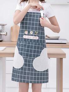 1pc Waterproof & Oil-Proof Apron With Towel Pocket, Suitable For Cooking And Baking, Ideal For Home Cleaning, Kitchen Cleaning, Stain-Resistant & Waterproof - Multicolor - View 7