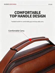 1pc Men's Vintage PU Crossbody Bag, Multi-Compartment Large Capacity Handbag, Business Commute Shopping One Shoulder Small Backpack - Crossbody Bag - View 5