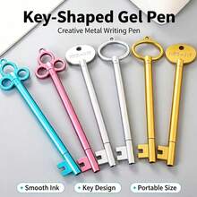 Vintage Key Neutral Pen Creative Writing Exam Water Pen Cute Learning Stationery Office Supplies [Random Color & Style] [Due To Photography Reasons, There May Be Slight Color Difference] - A - View 2