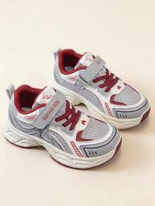 Kids' Sports Shoes With Lace-Up, Hook And Loop, Slip-On Design - Red - View 7