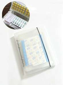 A6 Matte Loose-Leaf Medication Storage Folder With Detachable Zipper Pouch For Home And Travel, Pill And Medicine Board Organizer - View 2