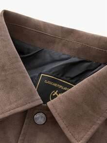Men's Autumn/Winter New Fashion Casual Daily Versatile Solid Color Turn-Down Collar Jacket - Brown - View 5