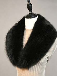 1pc Casual Faux Fur Autumn/Winter Women's Coat With Collar Accessory - Multicolor - View 10
