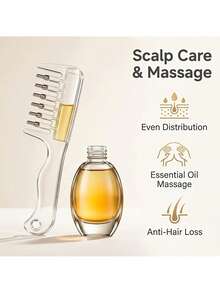 1pc Scalp Massage Liquid Applicator, Transparent Liquid Reservoir Design, Steel Ball Roller Dispenser, Even Application, Scalp Massage, Easy To Use, Practical Hair Care Nourishing Tool - Multicolor - View 3