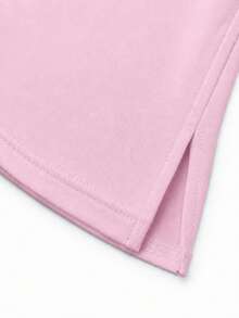 Women's Summer Casual Solid Color Pleated Side Slit Sweetheart Neck Camisole Pink - Pink - View 6
