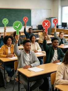 1/2pcs Classroom Response Handheld Paddles, Double-Sided PVC Correct/Incorrect/Up/Down/GO/STOP/YES/NO Answer Indicator Boards, Student Participation And Feedback Educational Teaching Tool (1 Design, One Side Red, One Side Green) Back To School Season - Multi-color - View 3