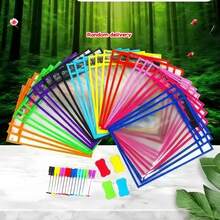 10pcs Reusable Dry-Erase File Pockets Set, Large Writable Erasable Storage Bags, Transparent Plastic Document Protectors, Teacher Classroom Teaching Aids, Learning Supplies, Back To School Supplies - Sets - View 15