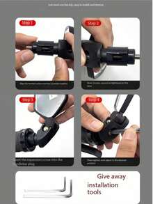 1 Pair Multi-Function Bicycle Handlebar End Mirrors 360° Rotatable Adjustable High-Definition Rearview Mirrors Universal For Road Bike Motorcycle Bicycle - Multicolor - View 2