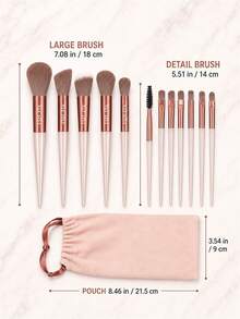 FSJF FIX 18pcs Makeup Brush Set, Includes Eyeshadow Brush, Foundation Brush, BB Cream Brush And Concealer Brush, Soft Multi-Functional Women's Makeup Tool Set, Random Bristle - Multicolor - View 7