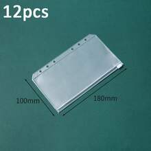 12pcs Loose-Leaf Storage Bags, Transparent 6-Hole Zipper Pouches, Sealed PVC Loose-Leaf Bags, Suitable For Budgeting, Coupon Storage, Receipts, Cards, Perfect For Planner Enthusiasts, Office Workers, Back To School Gift For Classmates And Friends - Zipper Version - View 9