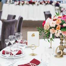 Sturdy Gold Round Table Card Holders, 30 Pieces With Metal Clip, For Menu Cards, Notes, And Photos, Table Stands For Celebrations And Weddings - 30pcs - View 4