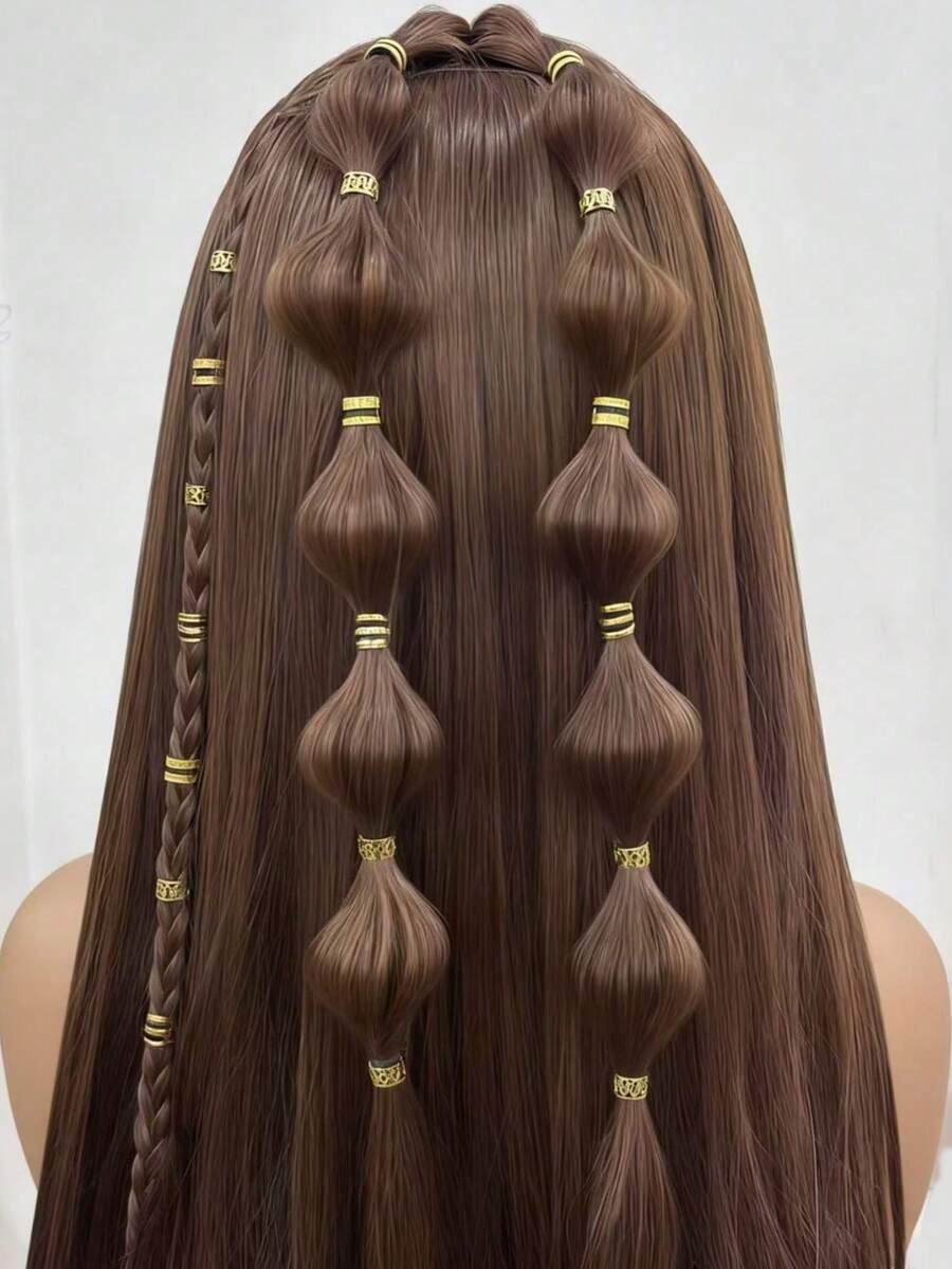 40pcs Alloy Hair Clips, Adjustable Hair Accessories, Metal Hair Rings, Dreadlock Hair Accessories, Unisex, Braid Decoration Hair Accessories, Women's Hair Clips, School Supplies - Multicolor - View 1