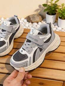Children's Sports Shoes With Lace-Up, Hook And Loop, Slip-On Design - Grey - View 6