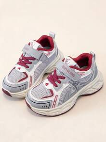Kids' Sports Shoes With Lace-Up, Hook And Loop, Slip-On Design - Red - View 6