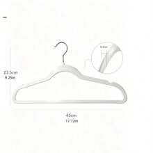 Premium Flocked Hanger, Non-Slip Thin Flocked Felt Hanger, Sturdy Heavy Duty Coat & Suit Hanger, Closet Storage Organizer, 1pc - White - View 5