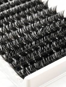 10 Rows 120 Clusters Of Dense Eyelashes, Large Capacity 160D Eyelash Box, Curled Cluster Eyelash Extensions, Dramatic Eyelashes, 10-18mm Dense Eyelash Clusters, Suitable For Beginners, Creating Full And Curled Charming Eyelashes - D - View 3