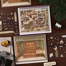 Cozy Home Scene Stickers: 20 PET Sticker Sheets (Including Hollow) + 11 Background Cards. Exquisite Home Landscape Stickers, Mini Indoor Scene Stickers, Fun Stickers, Suitable For Journals, Scrapbooks, DIY Crafts And Aesthetic Decoration. - Multi-color a - View 3