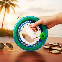 Heavy Duty Fishing Reel | Flying Line Reel | Includes 984ft Line And Connector | Suitable For Saltwater Fishing | Boat Fishing | Features Telescopic Handle And Spring Locking Mechanism | ABS Anti-Aging Material - Spool - View 5