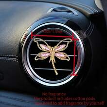 1PC Elegant Metal Dragonfly Vent Clip For Car Air Conditioner Outlet, Vintage Insect‑Shape Car Air Freshener Decor, Luxury Auto Interior Ornament Gift For Women Drivers - Dragonfly Air Vent - View 3