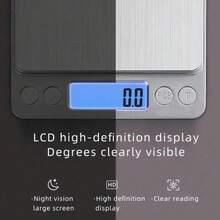廚房電子秤，4種單位(G/Oz/Lb)，LCD顯示螢幕，2顆AAA電池，精準測量，適合烘焙/烹飪，必備配件 - 銀色 - 查看 7