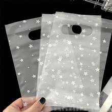 100 piezas Bolsas de regalo con patrón de estrella esmerilada, bolsos creativos, bolsas de embalaje de regalo transparentes, bolsas de regalo para joyas, bolsas de embalaje de regalo pequeñas DIY, adecuadas para el Día de San Valentín, cumpleaños, bodas y embalaje de regalos para fiestas - Multicolor - Ver 8