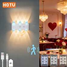 New Smart RGB Color Light-Sensing Magnetic Charging Cat Eye Ambient Light, 6-Head Cat Eye Sensor Wall Lamp, USB Rechargeable, RGB Night Light, Suitable For Bedroom/Stairs/Closet, Modern Aesthetic Spotlight - Multicolor - View 7