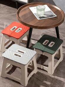 1pc Ultra-Portable Folding Stool, Say Goodbye To Bulkiness, With Handle, Quick Unfold And Fold, Thickened Mini Outdoor Adult Chair, Fishing Stool, Suitable For Kitchen Step Stool, Bathroom Stool, Guest Spare Stool - Multicolor - View 3