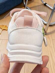 Girls Kids Sneakers Hook-And-Loop Strap Lace-Up Slip-On Low Top Structure - Pink - View 9