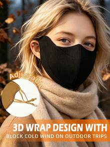 Autumn/Winter Warm Face Mask, With Flip-Up Drinking Hole, Adjustable Elastic Ear Loops, Windproof Warm Face Mask, Suitable For Daily Outdoor Wear - Multicolor - View 3