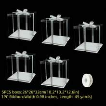 1/2/5PCS Transparent Gift Box - Available In Multiple Styles, It Can Be Used For Packaging Flowers And Shoes. Suitable For Various Festivals, Celebrations And Outdoor Gatherings, And Can Be Used Throughout The Year.(Includes Ribbons) - A - View 42