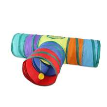 1 Peça Túnel de Gato Premium de 4 Vias, Design Extra Longo, Brinquedo Dobrável Grande. Túnel Espaçoso para Animais de Estimação, Adequado para Coelhos, Gatinhos e Gatos Adultos. - Multicolorido - Visão 10