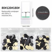 50Pcs Nail Sanding Paper With 1pc Metal Disc Nail Drill Bit 25mm Pedicure Disc Replacement Sanding Discs Bits For Nail Drill Foot Files Electric Remove Calluses And Dead Skin Manicure Pedicure Tool Accessories - Multicolor - View 12