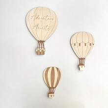 3PCS Nordic Style Wooden Hot Air Balloon Wall Decals For Kids Room Home Wall Decor Photography Props - Multicolor - View 7
