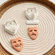 3Pcs Drama Theater Mask Clay Cutters DIY Handmade Earring Jewelry Making Craft Molds Supplies - 3-pack - View 3