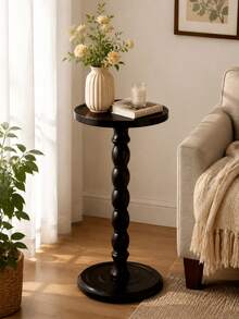 1pc Round Side Table, Sofa Side Table, Coffee Table, Storage Rack, Indoor Plant Stand, Classic Small Living Room Side Table, Wooden Corner Side Table, Suitable For Living Room Or Bedroom, Modern Furniture, Fashionable And Minimalist - Multicolor - View 1