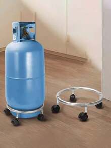 1pc Gas Cylinder Base Liquid Gas Tank Universal Wheel Rack Gas Cylinder Mobile Tray Support Bracket Kitchen Storage Rack - Multicolor - View 2