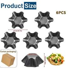 Taco Salad Bowl Maker Molds, 1/4/6/8 Packs Non Stick Carbon Steel Baking Bowls Tortilla Bowl Maker Shell Pans Taco Shell Maker, - Black - View 12