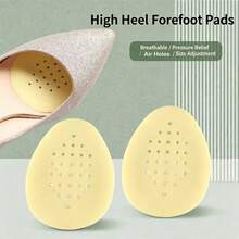 Latex Front Foot Pad For High Heels, Anti-Slip, Pain-Relief, Perforated Breathable, Soft, Sweat-Absorbing, Thickened Silicone Half-Size Insole For Women, Invisible, All-Season - A-Skin Color - View 4