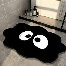 Cute Cartoon Black Cloud Diatomaceous Earth Bath Mat, Non-Slip Quick Dry Water Absorbent Bathroom Rug, Soft Irregular Doormat For Home Decor - A - View 4